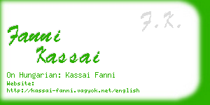 fanni kassai business card